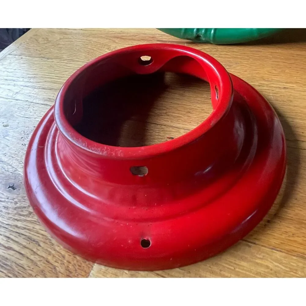 Vintage Supreme One 402 Christmas Tree Stand Complete w/ Box Red Green Steel USA